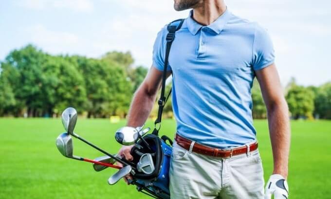 Golfer and Clubs