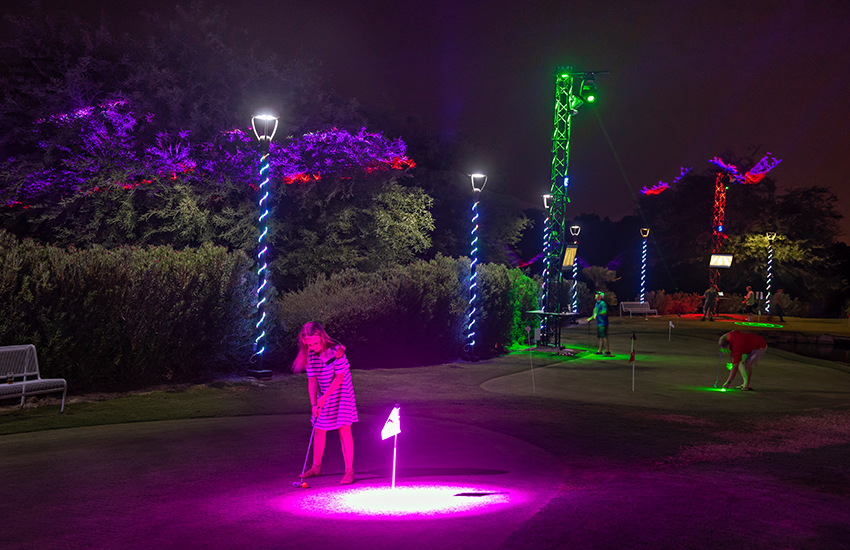 The top trends on a golf trip are playing night golf