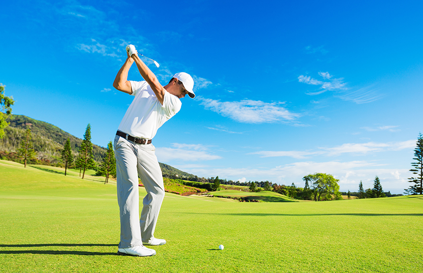 Golfers first time attire is to wear a hat