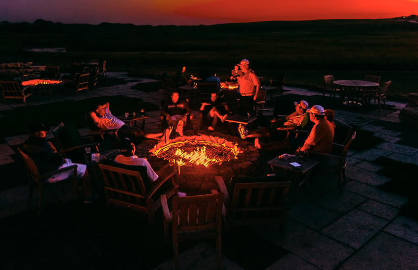 One of the reasons to visit Erin Hills is the after golf activities with 3 fire pits 