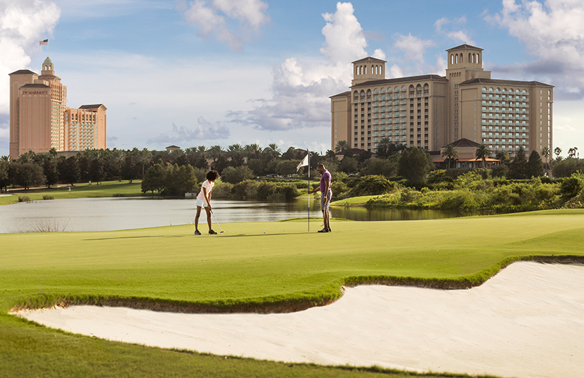Winter golf resort with warm weather is Ritz Carlton in Orlando, Florida