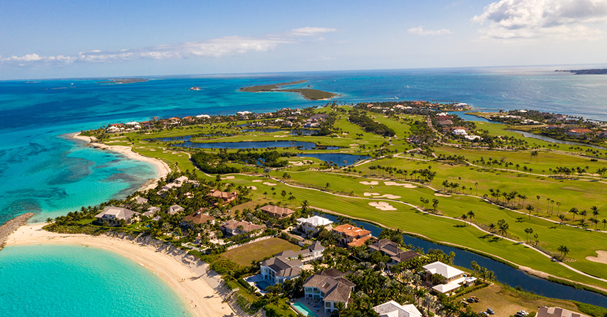 Enjoying a golf vacation near the beach in The Bahamas