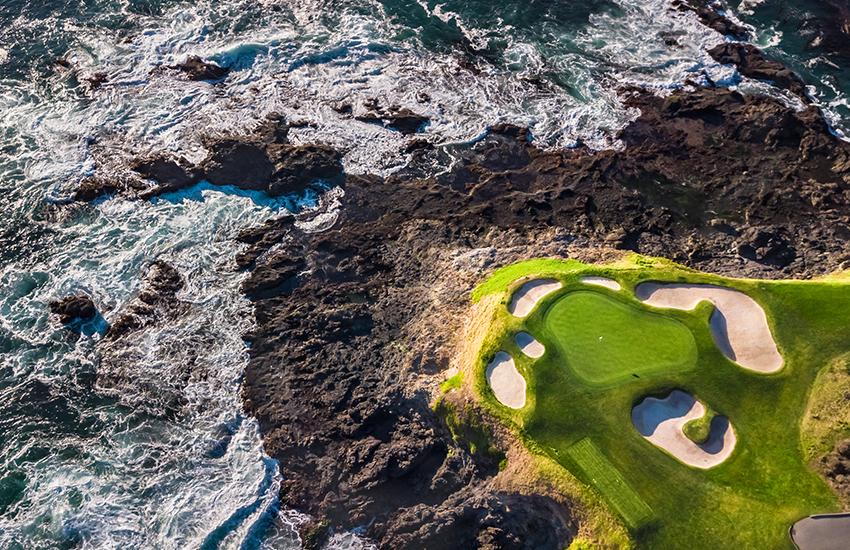 The best golf oceanfront course to tee up at is Pebble Beach Golf Links