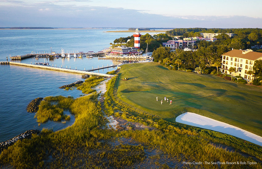 Where to golf in the Fall in South Carolina is Sea Pines.